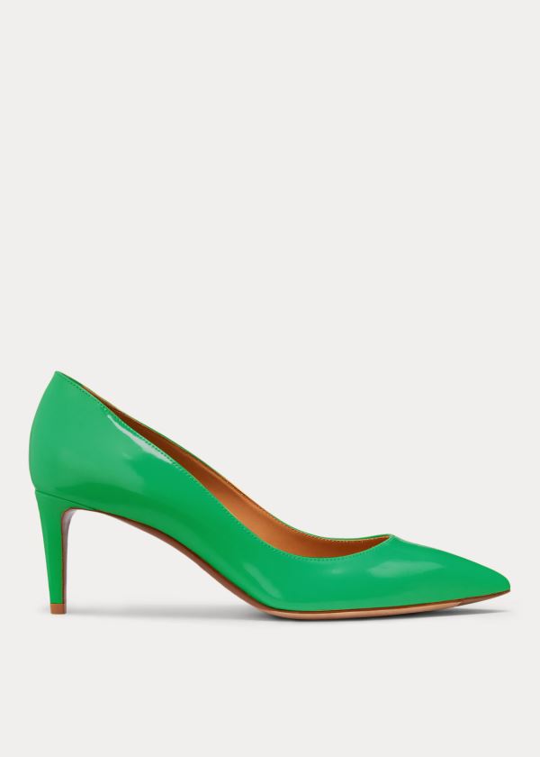 Ralph Lauren Dinah Patent Calfskin Pumps Dame Danmark (EJOAZ9305)